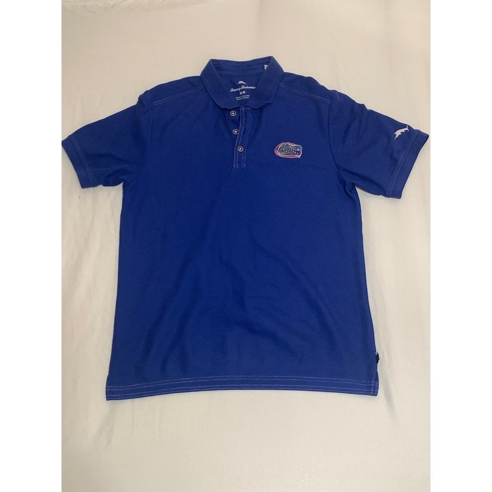 Tommy Bahama Florida Gators Polo Shirt Mens Medium Blue Trim Fit NCAA Collegiate